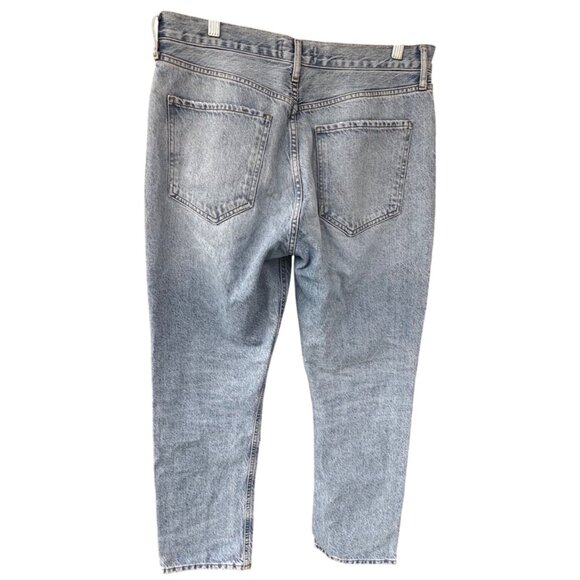 AGOLDE High Rise Straight Crop Jeans Size 30x26 Light Wash Button Fly Organic - Picture 2 of 10